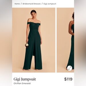 BIRDY GREY Bridesmaid Emerald Chiffon Gigi Jumpsuit